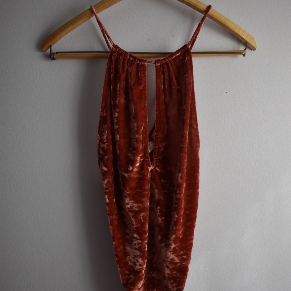 Out From Under Velvet Rust Bodysuit